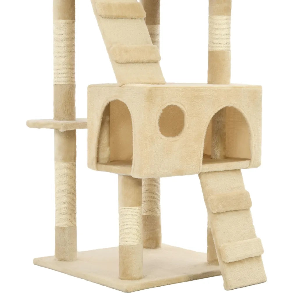 Albero per Gatti con Tiragraffi in Sisal 170 cm Beige CFW2721171