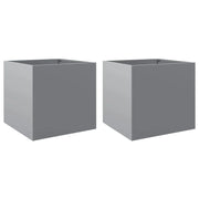 Fioriera rialzata per piante fiori giardino terrazze set da 2 argento 42 x 40 x 39 cm acciaio zincato argento 02_0039011