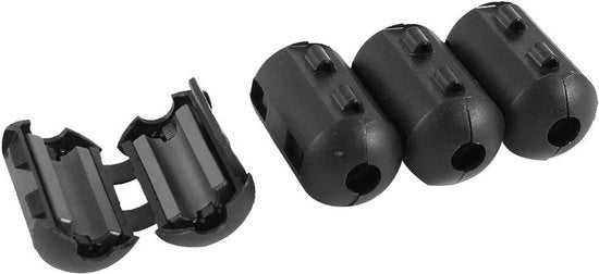 Set di 4 Filtri di Suppressione Rumore EMI RFI a Nucleo di Ferrite Core UF50B per Cavi 5mm con Prestazione di Ondrepressione Interferenziale.