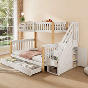 Letto a castello multifunzione in legno massello 140x200 cm