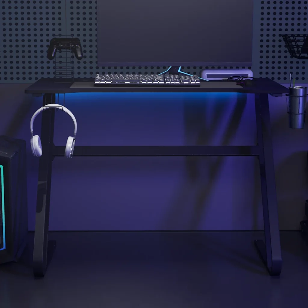 Scrivania da Gaming con Gambe a ZZ Nera 110x60x75 cm 325412