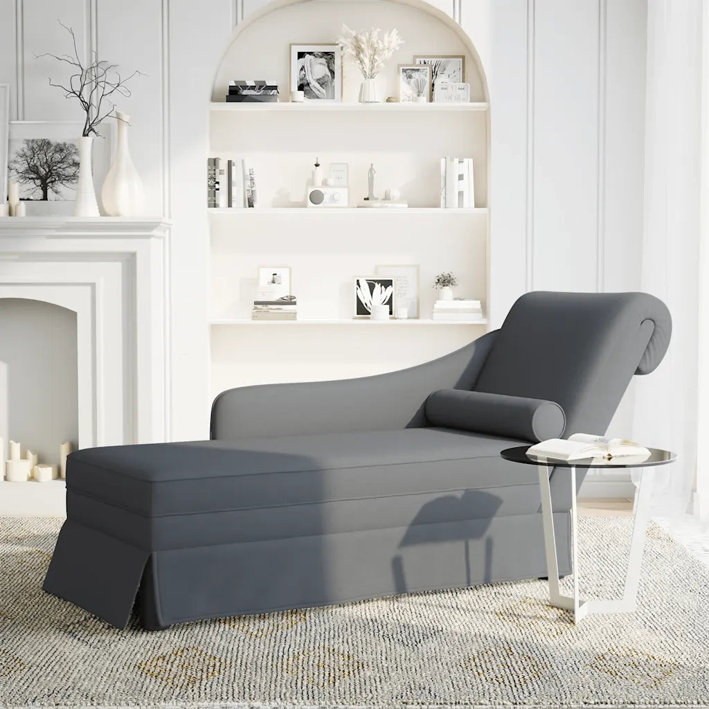 Sdraio con Capezzale e Bracciolo Destro in Velluto Grigio Scuro CFW5425881