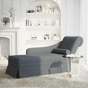 Sdraio con Capezzale e Bracciolo Destro in Velluto Grigio Scuro CFW5425881