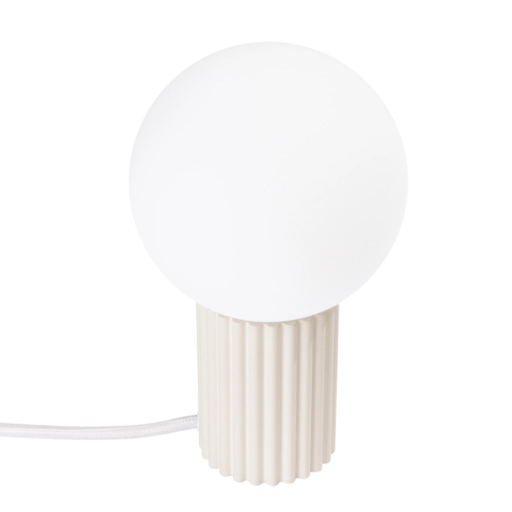 Lampada da tavolo SFERA Pure Lume beige rigata G9 vetro