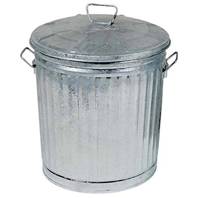 BIDONE IMMONDIZIA ACCIAIO DOMUS  GALVANIZZATO LT 35 CM 38X31 H.CM 37