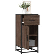 Credenza Rovere Marrone 35,5x35x76 cm in Truciolato e Metallo 848963