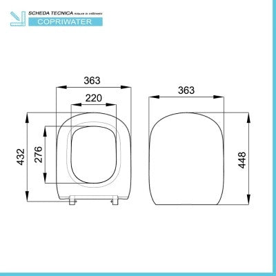 Copriwater compatibile wc Dolomite serie Gemma 2 con chiusura standard