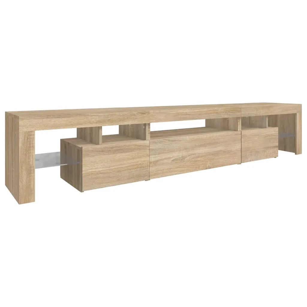 Mobile Porta TV con Luci LED-Credenza per TV Rovere Sonoma 215x36,5x40 cm