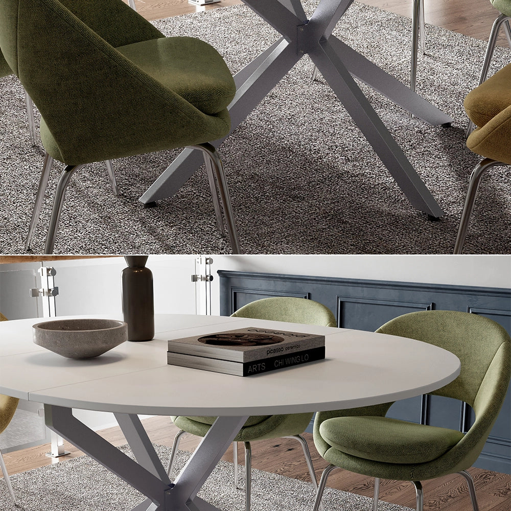 Vicco tavolo da pranzo allungabile Bianco/Grigio 120 x 76.5 cm Estensibile