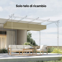Telo per Pergola 250x255 cm con 10 Fori di Drenaggio in Poliestere Beige
