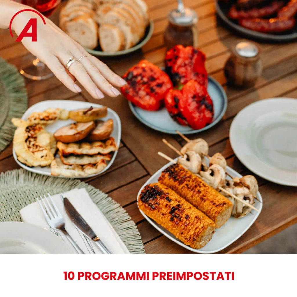 Friggitrice ad aria multifunzione Infinity capacità 8 litri display digitale 10 programmi finestra con luce interna potenza 1700 watt bianco Ardes