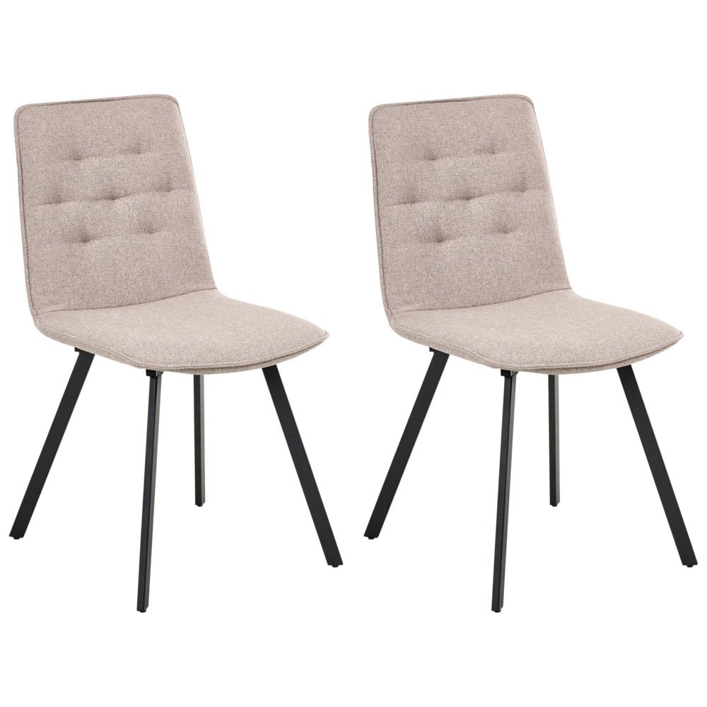 Set di 2 sedie da pranzo senza braccioli facile da pulire marrone chiaro design scandinavo