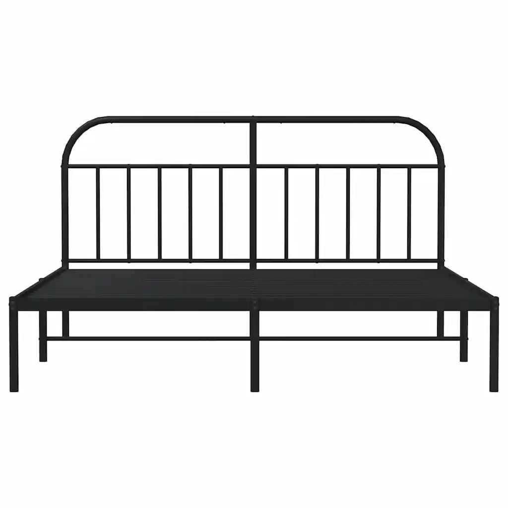 Giroletto con Testiera-Struttura Letto con testiera in Metallo Nero 180x200 cm 405978