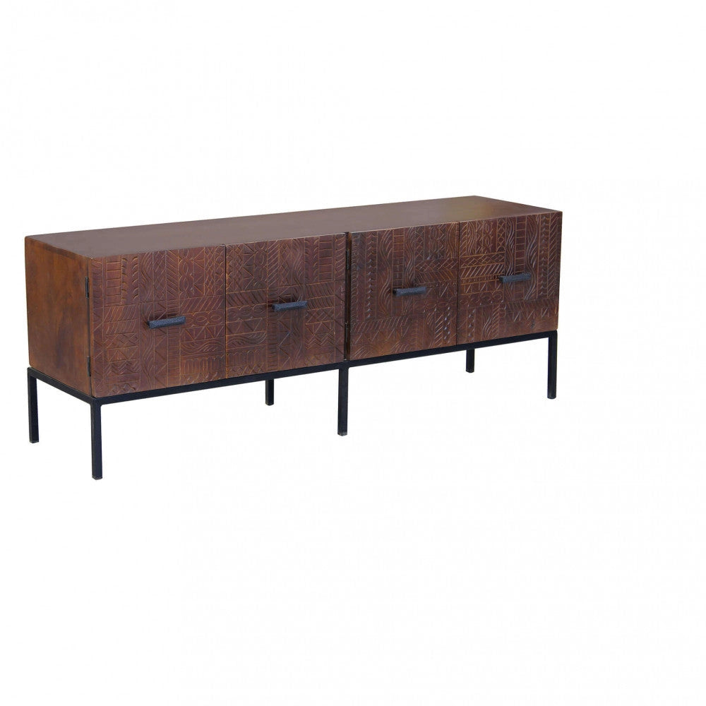Mobile TV Dominick 150x40x55 h cm in Legno Marrone