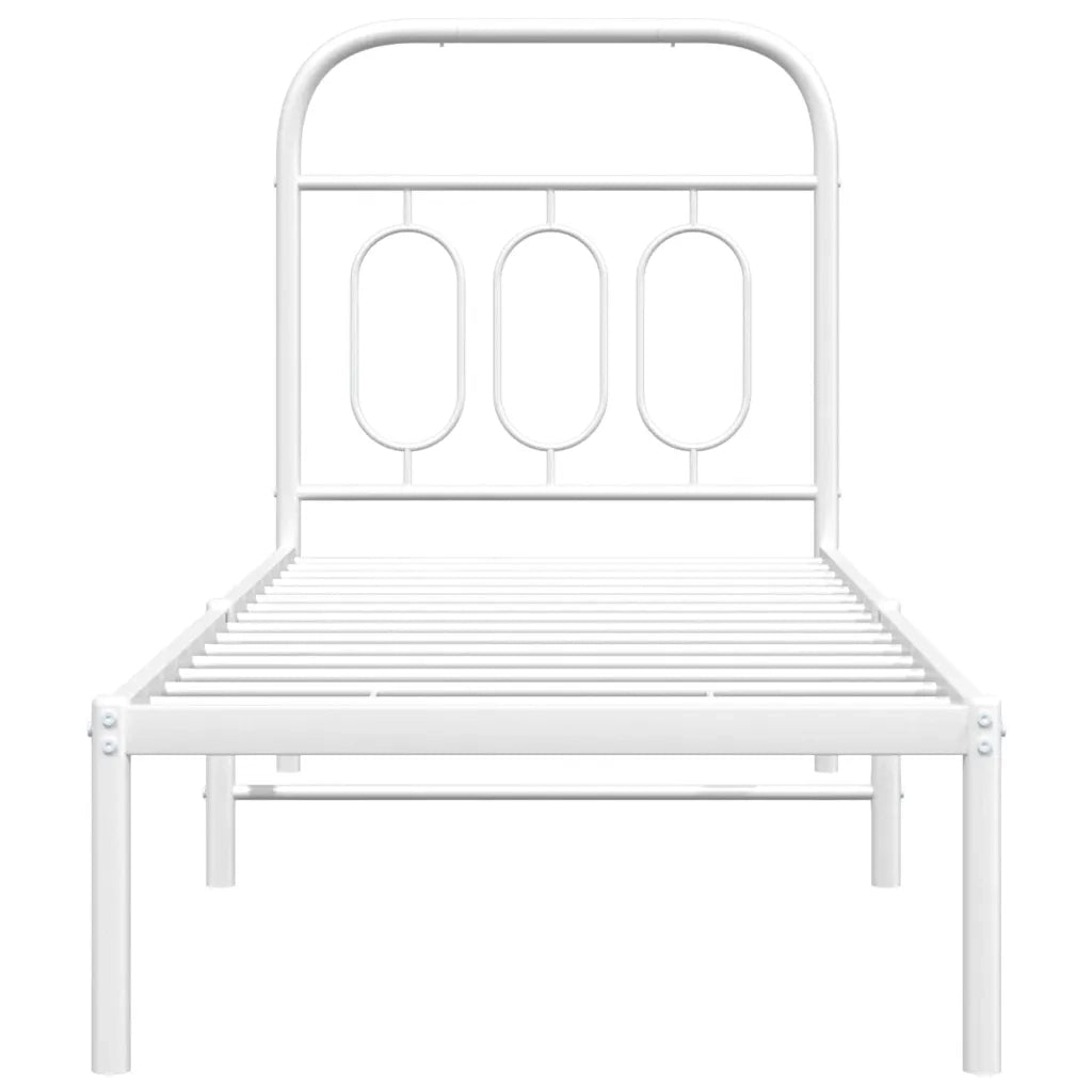 Giroletto senza Materaso con Testiera Metallo Bianco 75x190 cm