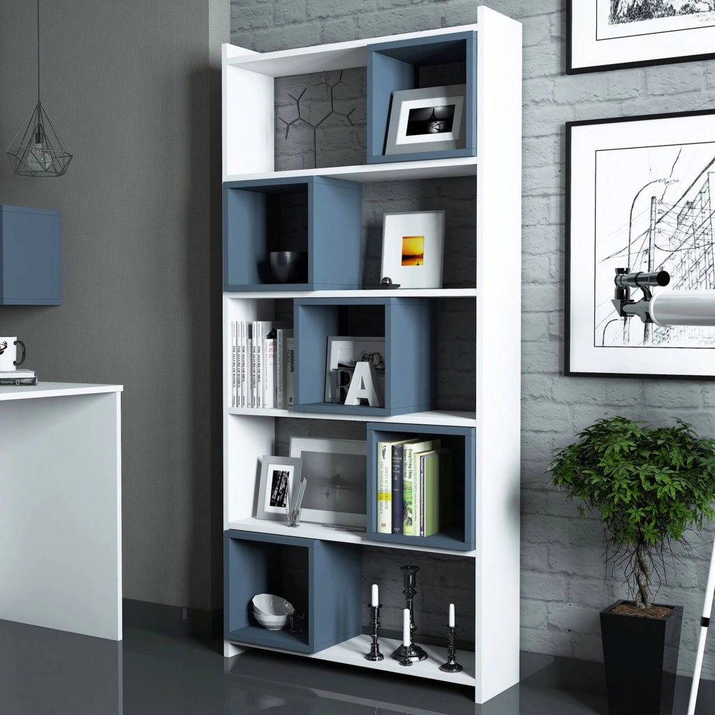 Biblioteca Policoro, Libreria 4 Ripiani, 80x22x170h cm Bianco