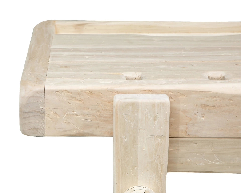 Biscottini Banco da lavoro Country in legno massello di tiglio grezzo L116xPR63xH90 cm. Made in Italy
