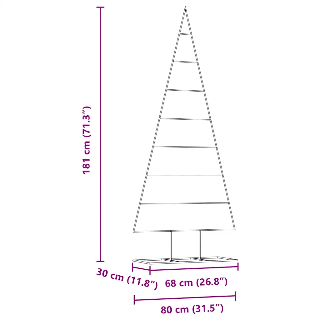 Albero di Natale | Decorazioni natalizie in metallo con supporto Oro 181 cm