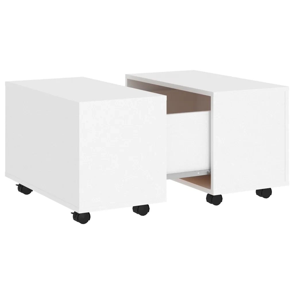 Tavolino da Salotto-Tavolino da soggiorno-Tavolo Bianco 60x60x38 cm in Legno Multistrato
