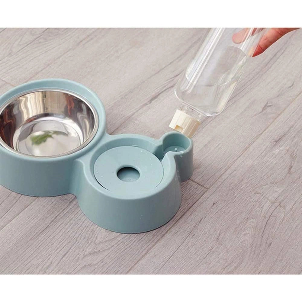 Trade Shop - Ciotola Doppia Gatti Cani 2in1 Distributore Acqua Alimenti Automatiche Borracce -