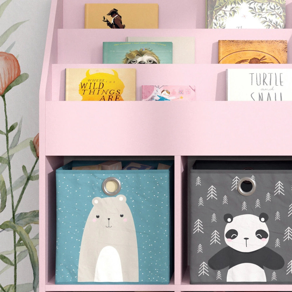 Vicco Libreria bambini rosa 72 x 114.2 cm con 4 scatole pieghevoli