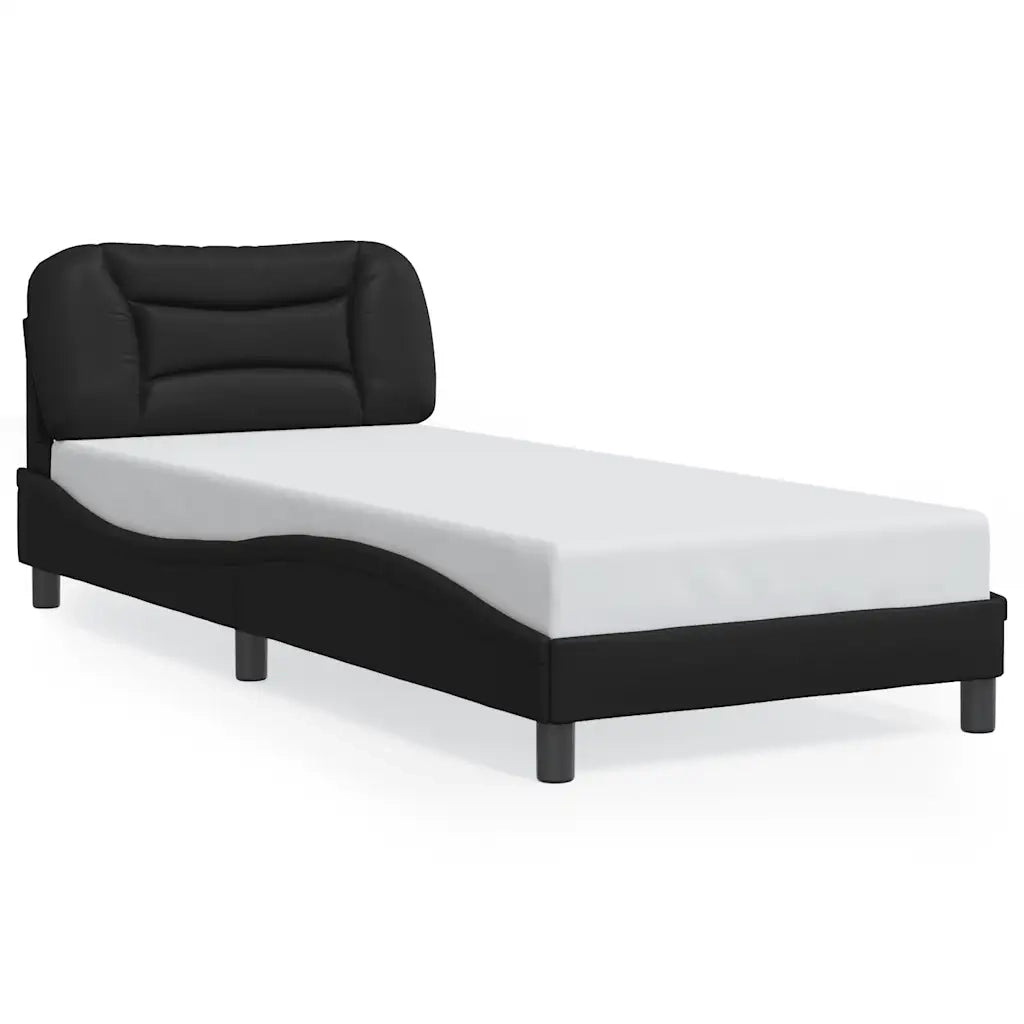 Giroletto senza Materasso-Struttura Letto Hvar Nero 80x200 cm in Similpelle