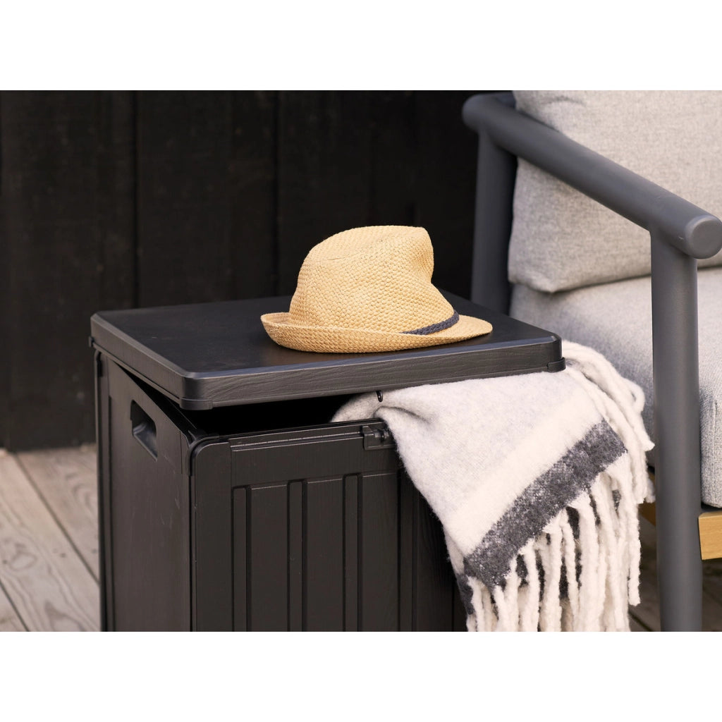 Panca Contenitore Sobra, Nero, Plastica, 42,8x42,8x46,4 cm