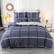 Set di coperte letto, 155 x 220 cm, 4 pezzi, con chiusura a cerniera, morbidi a quadri, 2 coperte letto 155 x 220 cm + 2 cuscini 80 x 80 cm (stile 10)