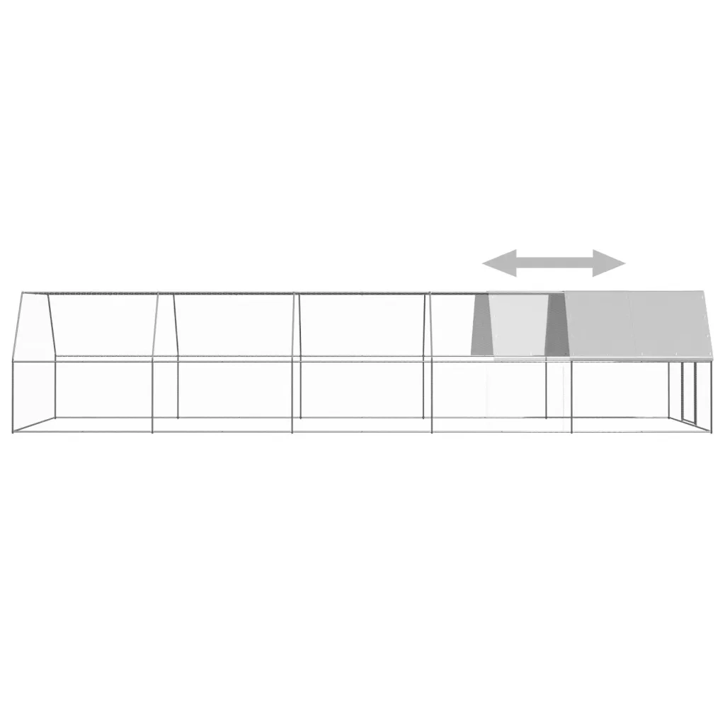 Pollaio per Esterni 3x10x2 m in Acciaio Zincato 3089327