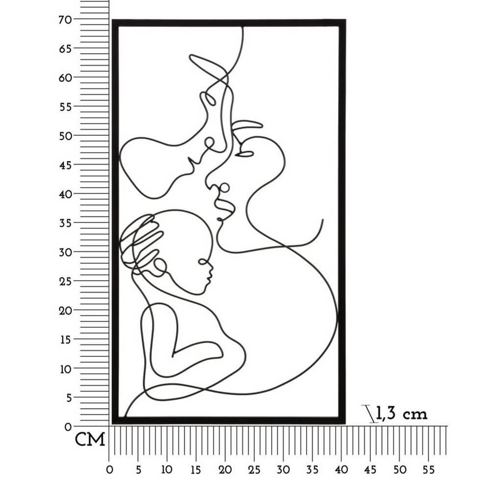 Decorazione Parete Famiglia cm 40X1,3X70 - FAMILY
