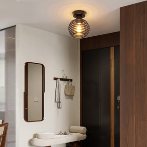 ZMH Lampada da soffitto plafoniera retrò nera E27 max 40W per corridoi scale