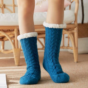 Calzini invernali con antiscivolo per donne, pantofoline spesse e soffice per donne e ragazze, regalo perfetto per lei, Blu più intenso