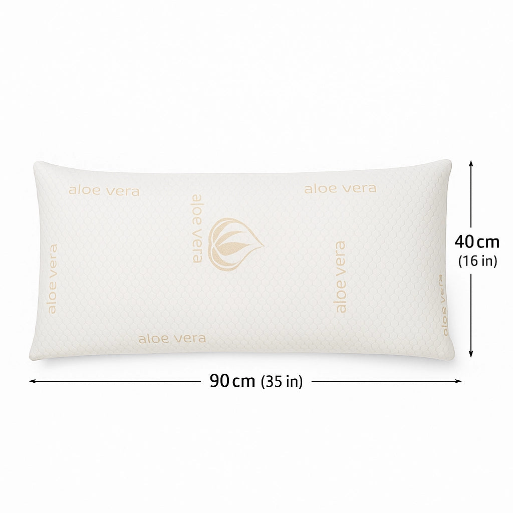 Cuscino Maxi Schiuma AloeVera Anatomico Anallergico Traspirante Borsa PVC 90x40cm