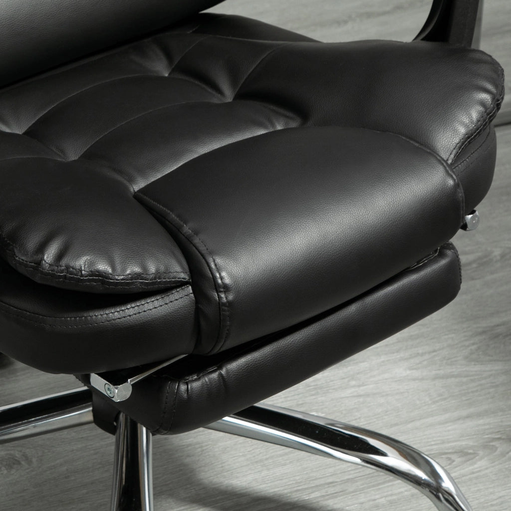 Sedia Poltrona da Ufficio Presidenziale 64,5x69x109-117 cm in Similpelle Nero