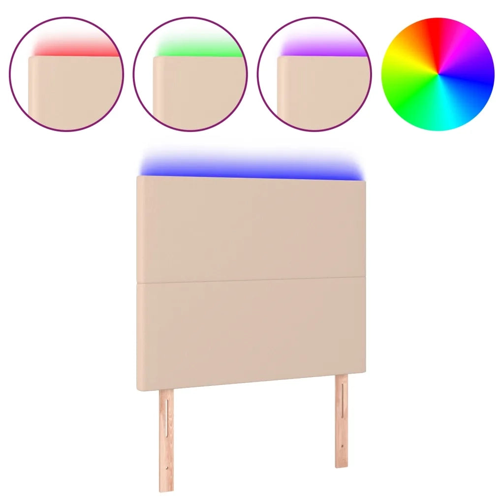 Testiera a LED Cappuccino 80x5x118/128 cm in Similpelle 3122221