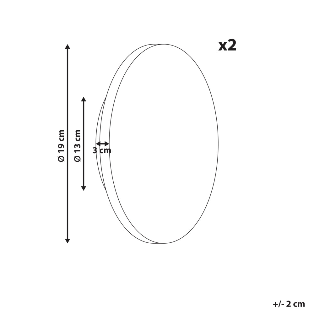 Set di 2 applique da esterno a LED rotonde per illuminazione d'accento, IP65, alluminio argento, design moderno