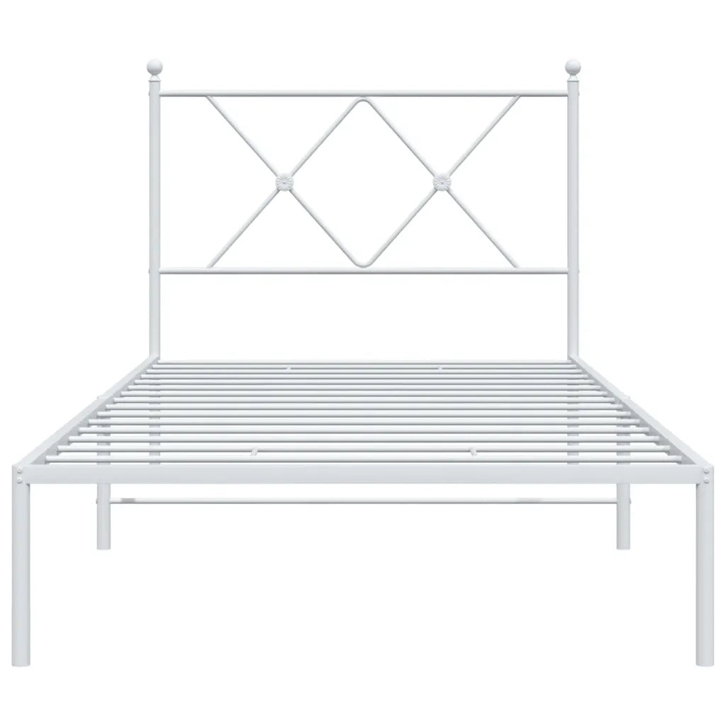 Giroletto con Testiera Metallo Bianco 90x200 cm