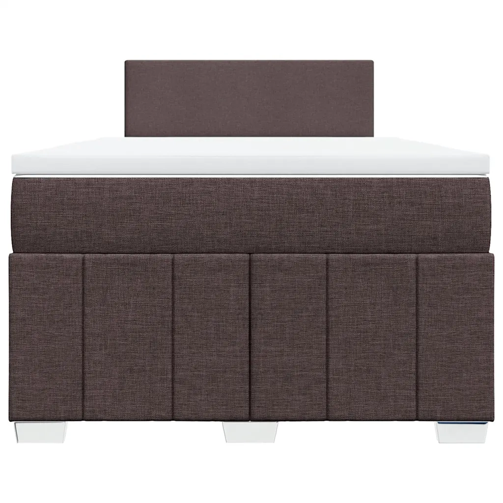 vidaXL Giroletto a Molle con Materasso Marrone Scuro 120x190cm Tessuto