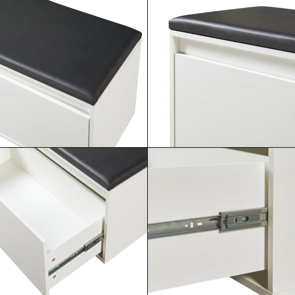 Panca portascarpe 80 x 39 x 45 cm bianco nero 03_0008976