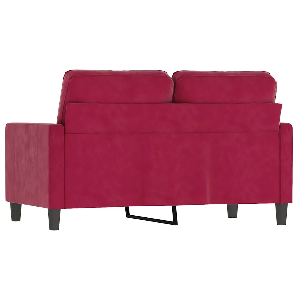 Divano a 2 Posti Rosso Vino 120 cm in Velluto 359193