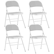 Set 4 Sedie Pieghevoli da Pranzo ¨C Xylo ¨C Struttura Metallo Bianco 45x46x78cm