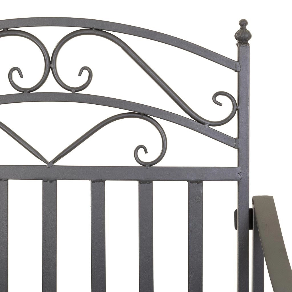 Sedia a dondolo in ferro battuto grigio 55x45x91h cm