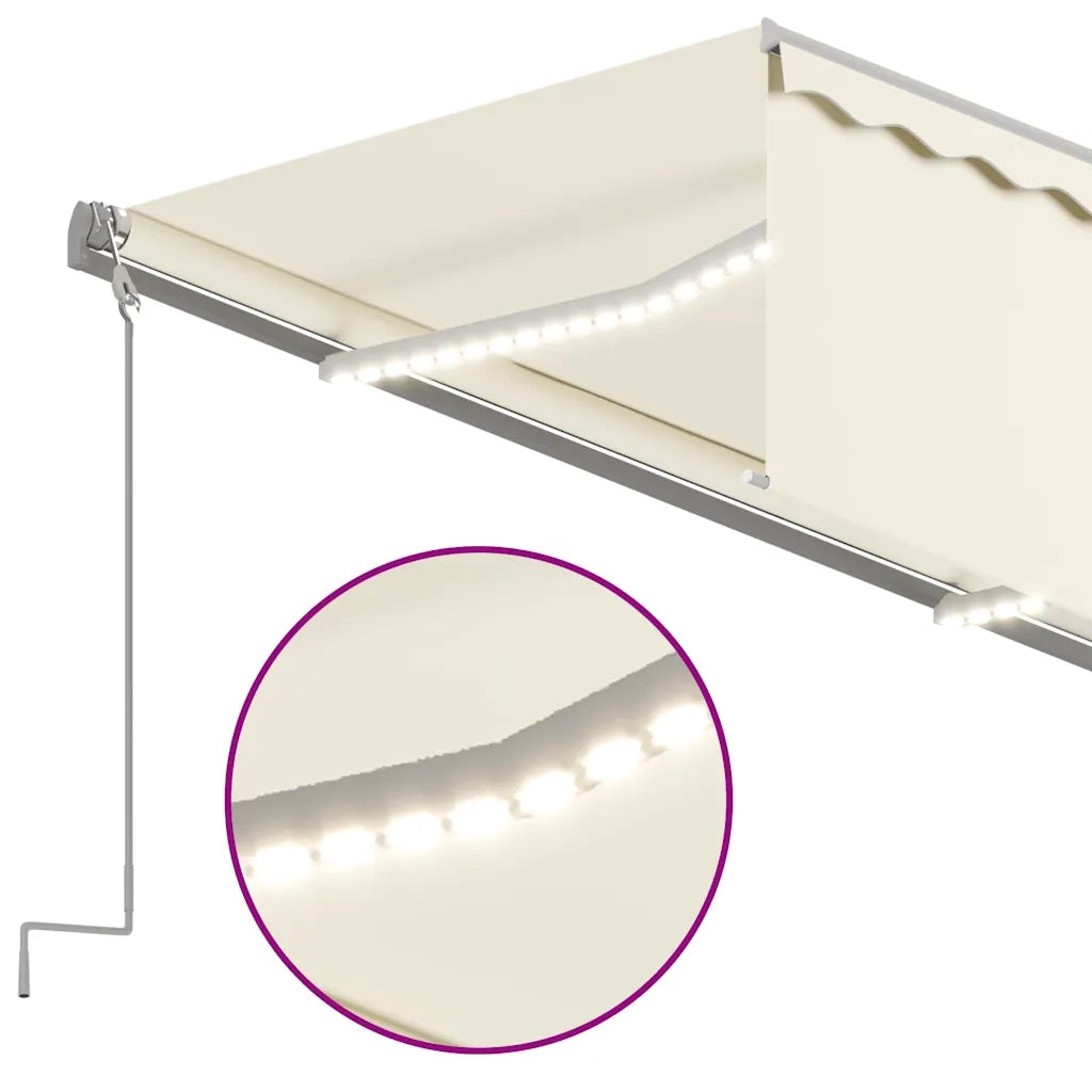 Tenda Automatica con Parasole LED e Sensore Vento 3x2,5m Crema 3069392