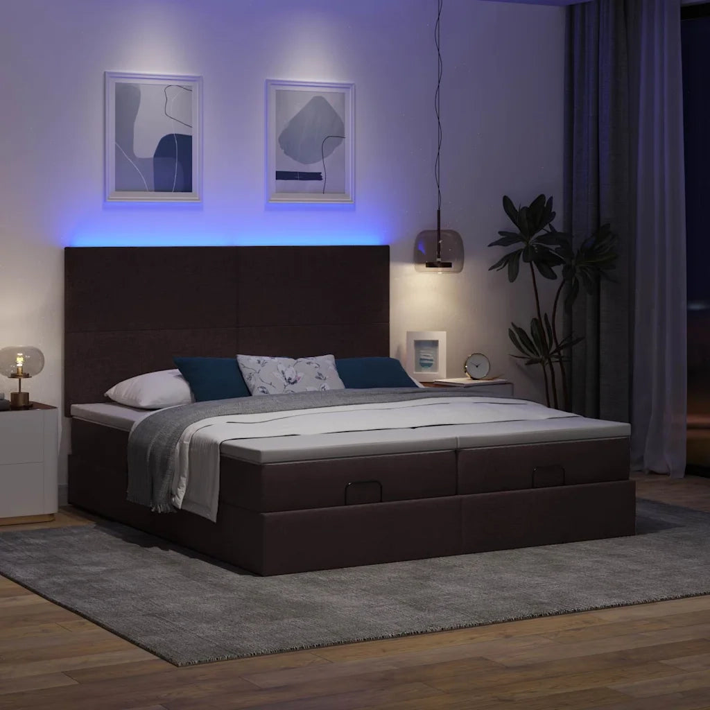 vidaXL Struttura Letto Pouf con Materassi 160x200 cm in Tessuto