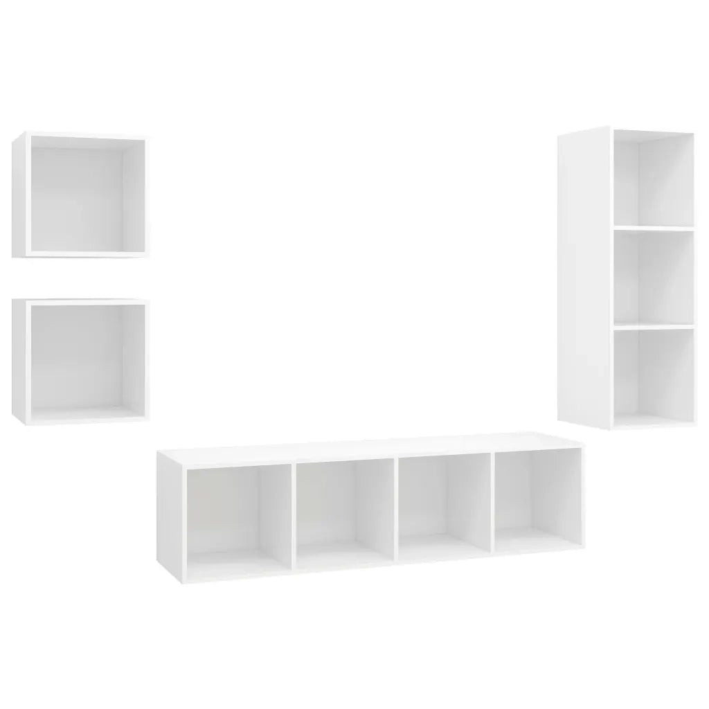 Set Mobile TV 4 pz Bianco in Truciolato 3079772