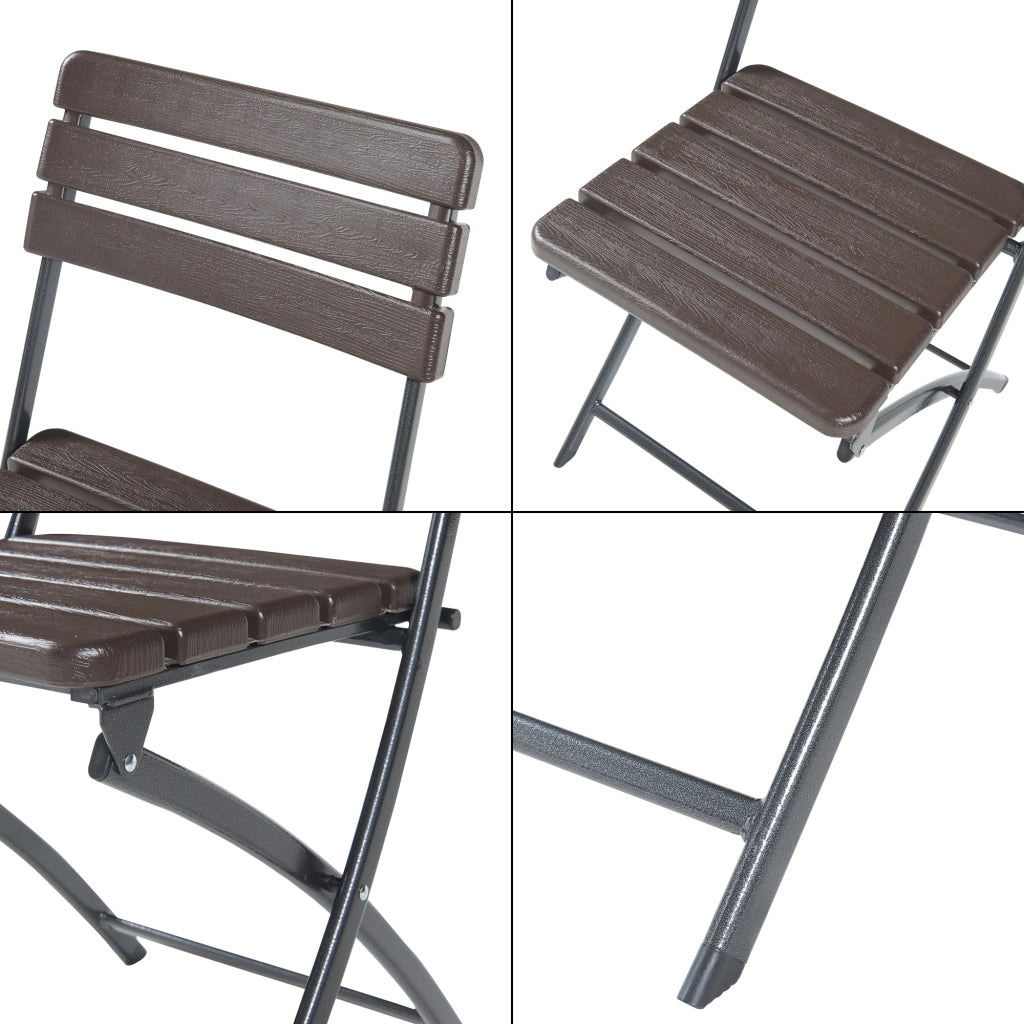 Set Lillestrøm di 2 Sedie Pieghevoli - Marrone Effetto Legno [en.casa]