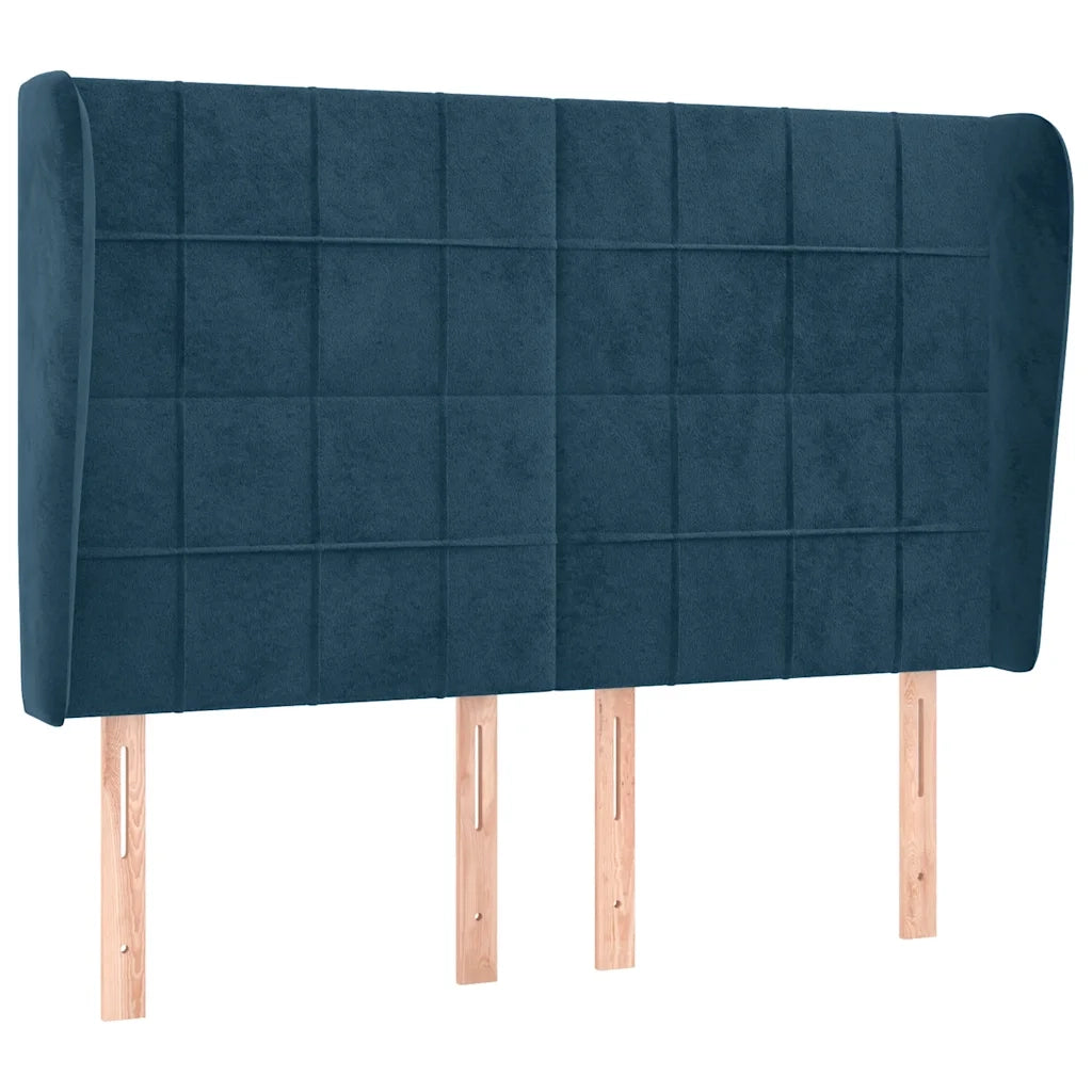 Testiera ad Orecchio Blu Scuro 147x23x118/128cm in Velluto 3118008