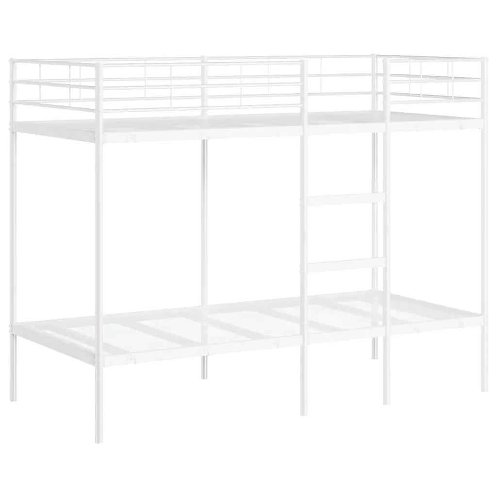 Letto a Castello senza Materasso Bianco 100x190 cm in Acciaio