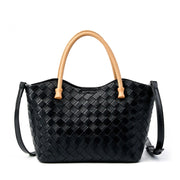 Borsa a mano da donna in vera pelle, borsa a tracolla nera.