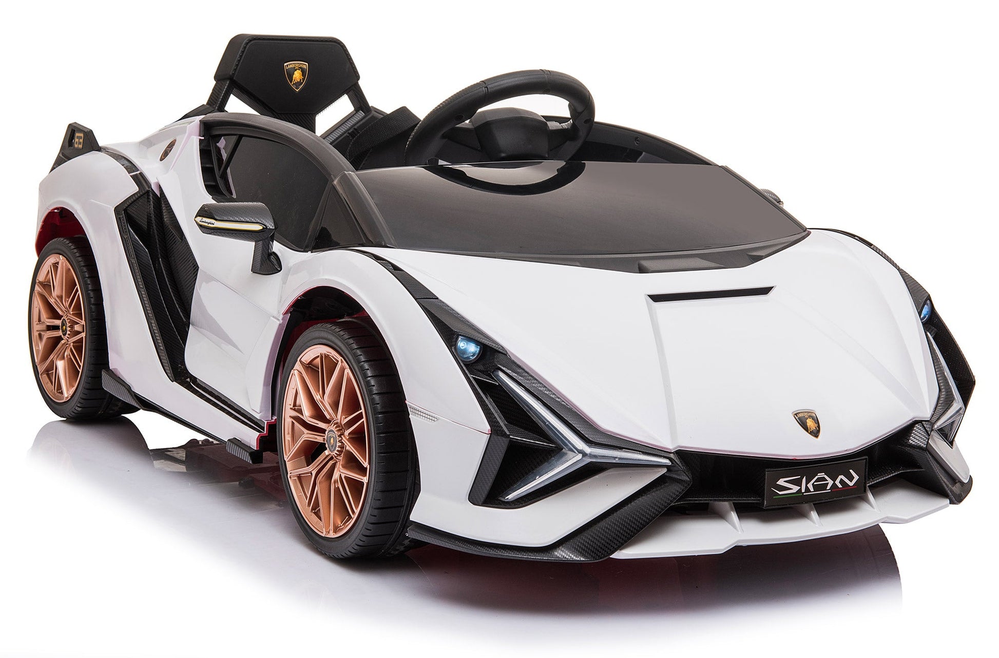 Macchina Elettrica per Bambini 12V con Licenza Lamborghini Sian FKP 37 Bianca